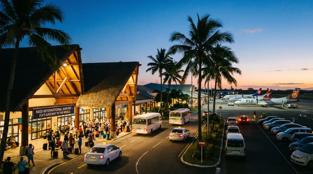 Nadi International Airport in Fiji, the main transit hub for connecting flights to Funafuti in Tuvalu